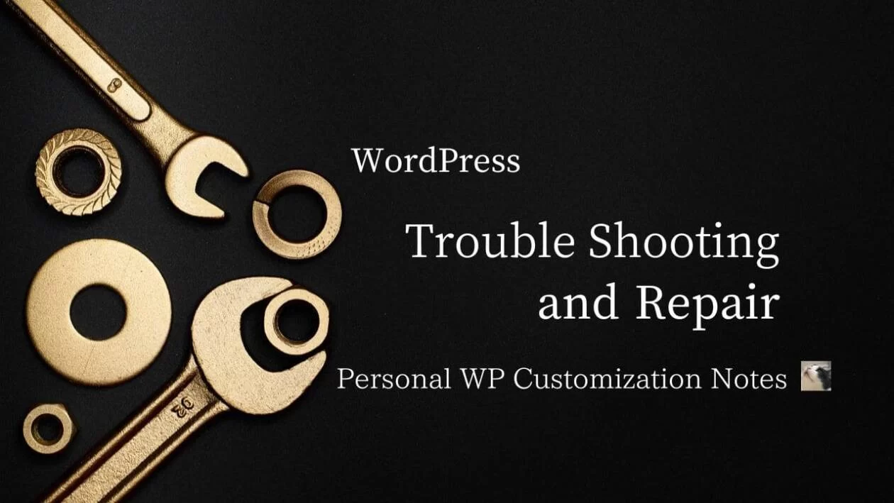 WordPress Trouble Shooting and Repair | Personal WP Customization Notes (PWCN)