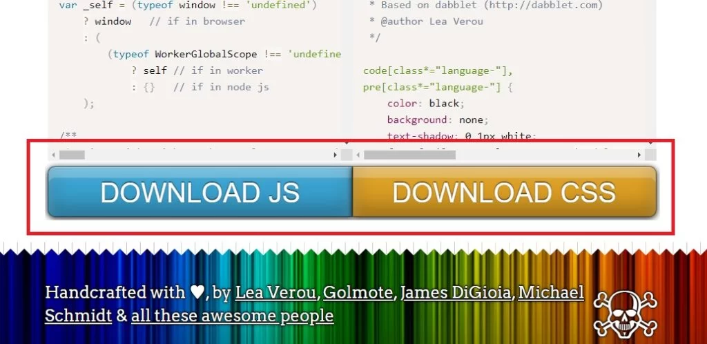 prism.jsとprism.cssのダウンロード