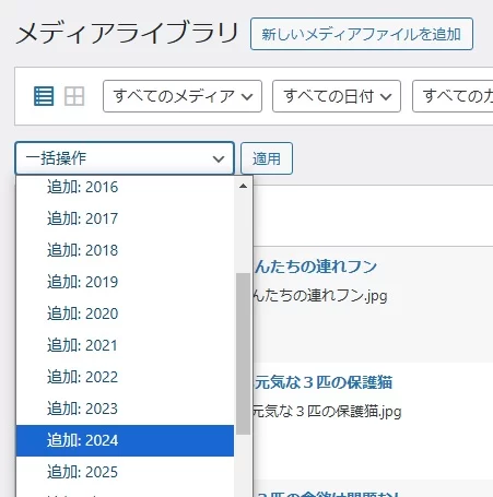 メディアのカテゴリー設定