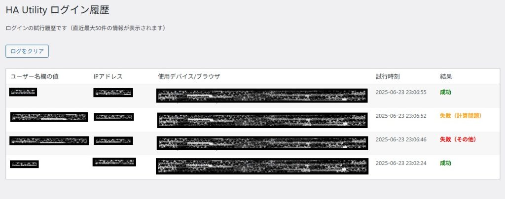 ログイン履歴の記録機能の使い方|Personal WP Customization Notes (PWCN) ログイン履歴の記録機能の使い方|Personal WP Customization Notes (PWCN)